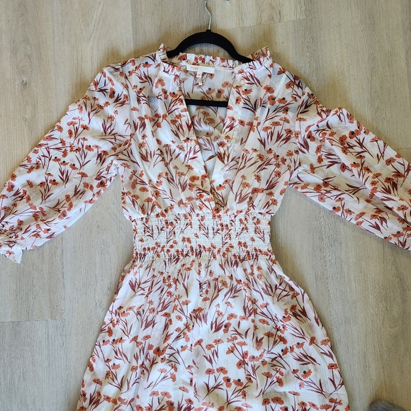 Maje Long Sleeve Flower Print Dress - Picture 2 of 6